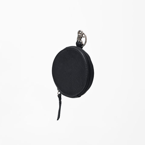 ADCHM110 American Darling Genuine Leather Black Round Coin Purse Bag Charm