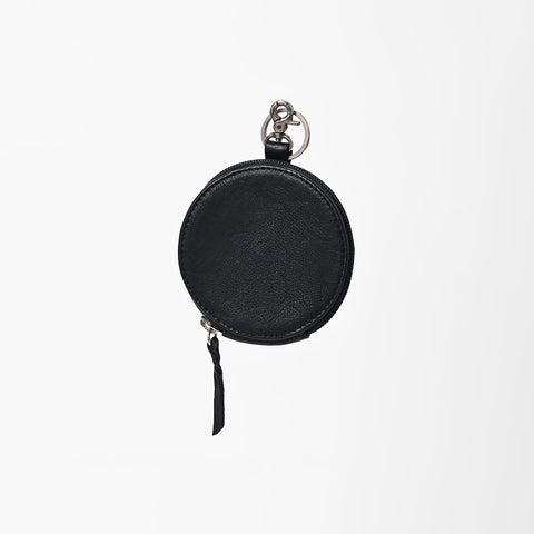 ADCHM110 American Darling Genuine Leather Black Round Coin Purse Bag Charm