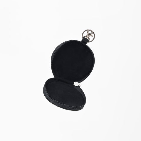 ADCHM110 American Darling Genuine Leather Black Round Coin Purse Bag Charm