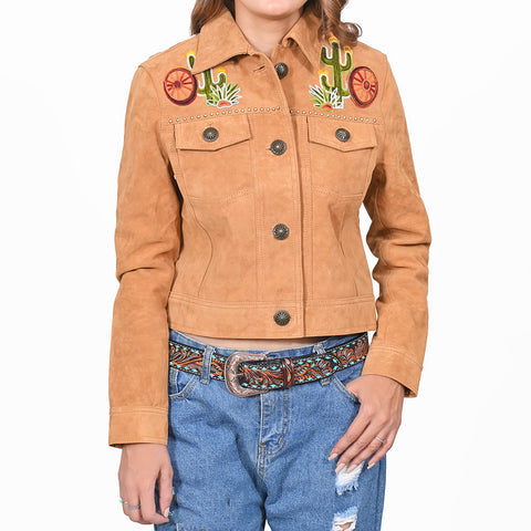 ADJKT100 American Darling Desert Embroidered Genuine Leather Western Apparel Jacket