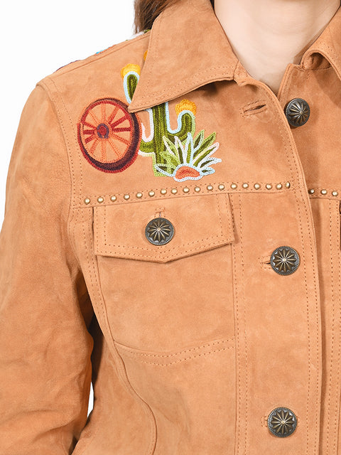 ADJKT100 American Darling Desert Embroidered Genuine Leather Western Apparel Jacket