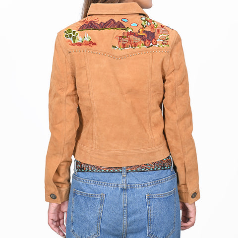 ADJKT100 American Darling Desert Embroidered Genuine Leather Western Apparel Jacket