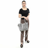 ADBG1473 Hand-Tooled Leather Tote Bag - Western Floral Dual Carry by American Darling