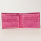 LC-ADBG1236I Hand-Tooled Leather Wallet - Western Floral Bifold Design