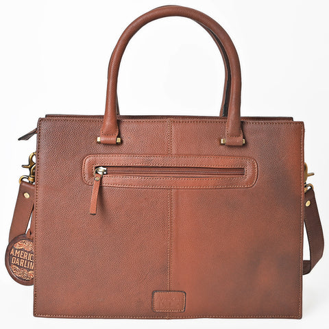 ADBGA980 American Darling Western Hand Tooled Floral Tote Bag with Hair-On Cowhide & Concho
