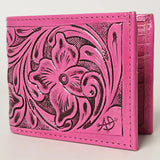 LC-ADBG1236I Hand-Tooled Leather Wallet - Western Floral Bifold Design