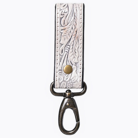 ADKR218F  Hand Tooled Genuine Leather Wristlet Key Ring