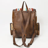 ADBG860E Southwestern Saddle Blanket & Cowhide Backpack with Tooled Leather Pocket