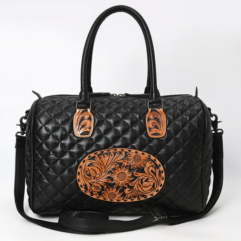 ADBG1681 American Darling Quilted Leather Speedy Bag | Hand-Tooled Floral Waist Bag