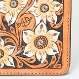 ADBG1185 Western Portfolio Bag Genuine Leather with Floral Hand Tooled Carving Women Bag