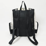 ADBG860D Western Wool & Cowhide Backpack with Tooled Leather Accent Pocket