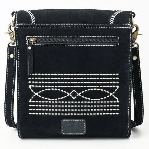 American Darling Boot Stitched Suede Genuine Leather Cross body Bag