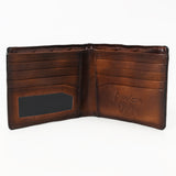 ADBGM529A Quilted Tan Leather Bifold Wallet - Western Mens Handcrafted Slim Wallet