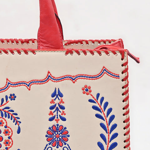 American Darling Embroidered Braided Genuine Leather Western Tote Bag