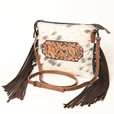 LC-ADBG109 Hair-On Cowhide Leather Crossbody Bag with Fringe-Western Style by American Darling