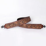 ADBT147 Wide Hand-Tooled Leather Bag Strap with Whipstitch Edges - Western Floral Carved Replacement