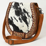 ADBG1315 Western Cowhide Saddle Bag - Tooled Leather Crossbody Purse