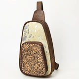 ADBG1146 Cowhide Leather Western Sling Bag with Hand-Tooled Pocket - Eleanor Edition by American Darling