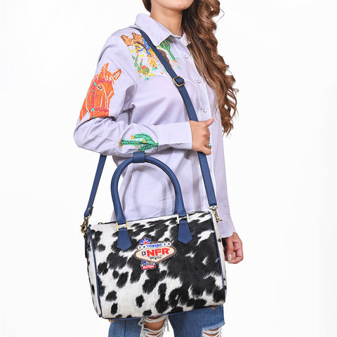 Official PRCA & NFR Licensed Collection-Genuine Hair on Western Leather Speedy Bag