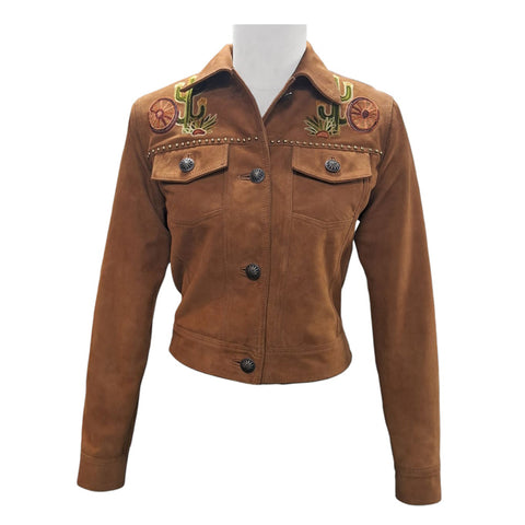 ADJKT100 American Darling Desert Embroidered Genuine Leather Western Apparel Jacket