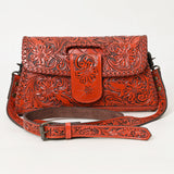 ADBG1134 Hand-Tooled Western Leather Crossbody Wallet-Genuine Cowhide Bag by American Darling