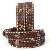 ADBLF264-L Beautifully Hand Tooled Genuine American Leather Belt Men and Women