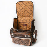 ADBG860A Western Cowhide Leather Backpack with Hand-Tooled Floral Accents & Turquoise Stone Becca by American Darling