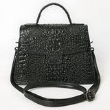 ADBG1728 Black Crocodile-Embossed Leather Western Briefcase Bag American Darling