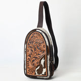 ADBGA592 Hand-Tooled Cowhide Sling Bag-Western Genuine Leather Crossbody for Women