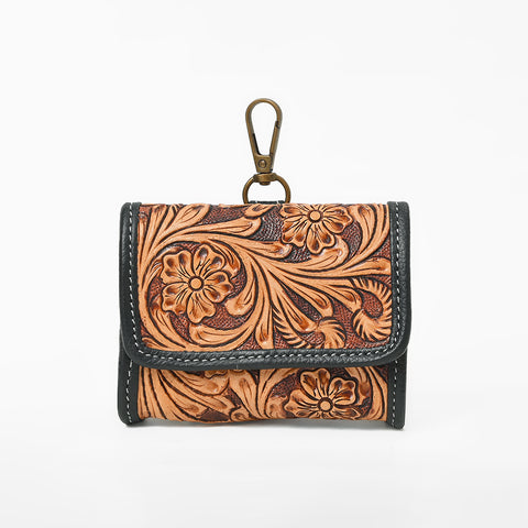 ADCHA127 American Darling Genuine Hand-Tooled Floral Leather Flap Pouch Clip