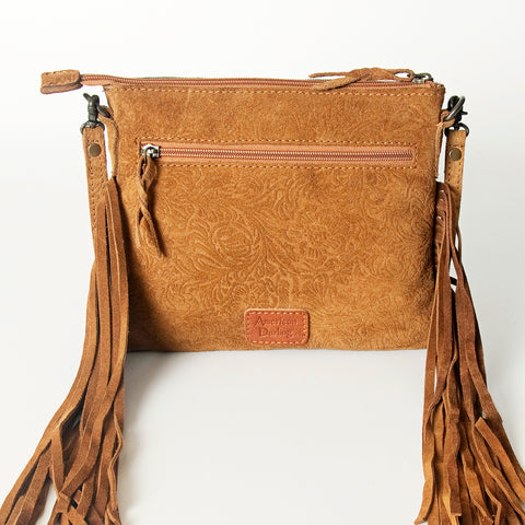 ADBG109 American Darling Hand-Tooled and Floral Embossed Leather Western Crossbody Bag