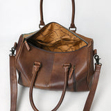 ADBG1562B Turquoise Croc Embossed Leather Barrel Bag - Western Weekender Purse