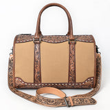ADBG1765 Hand-Tooled Western Leather Duffel Bag Floral Cowhide Travel Satchel by American Darling
