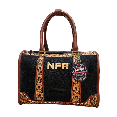 Official PRCA & NFR Licensed CollectionHand-Tooled Embossed Western Leather Speedy Bag