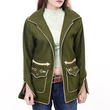ADJKT069 Women Woolen Fabric Shirt Jacket Dress