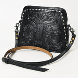 ADBG769A Western Tooled Leather Crossbody with Longhorn Design American Darling