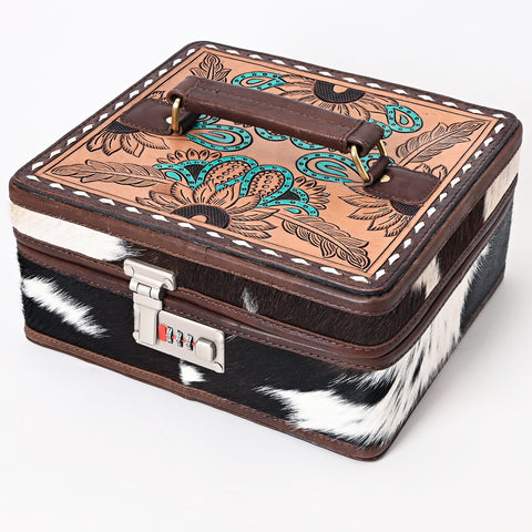 ADBGA321 American Darling Cowhide & Tooled Leather Western Jewelry Case With Lock