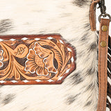 LC-ADBG109 Hair-On Cowhide Leather Crossbody Bag with Fringe-Western Style by American Darling