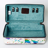 LC-ADBGA318 Genuine Hair-On Cowhide Rectangular Leather Jewelry Case Western Organizer