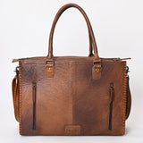 ADBG235 Hand Tooled Floral Leather Tote Bag with Adjustable Shoulder Strap