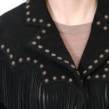 ADJKT048 Genuine Leather Women Shirt Jacket Dress