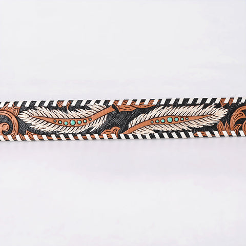 ADBLF366 Beautifully Hand Tooled Genuine American Leather Belt Men and Women