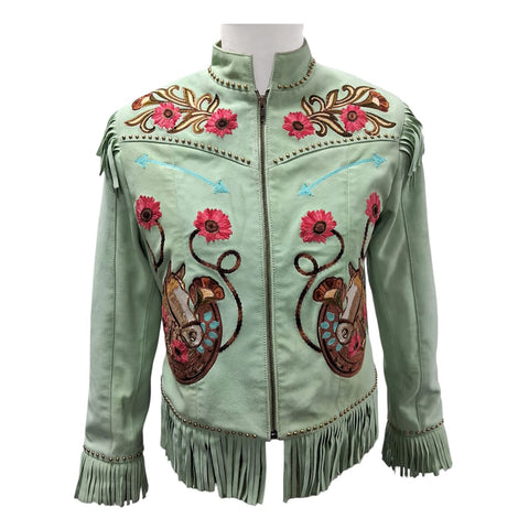 ADJKT113 American Darling Women Embroidered Leather Western Apparel Jacket