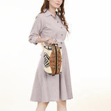 ADBG995 Western Saddle Blanket Toiletry Bag with Tooled Leather Trim American Darling Travel Case