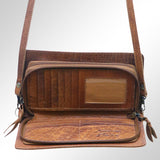 LC-ADBGM169DP7 Hand-Painted Leather Crossbody Bag – Bold Abstract Horse Design