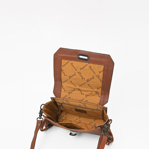 ADBG983 American Darling Cowhide Western Leather Messenger Bag with Fringes