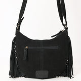 ADBG1625A Suede Fringe Crossbody Bag - Western Embroidered Leather Shoulder Purse
