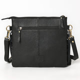 ADBGA880 Hair-On Hide Crossbody Fringe Bag – Western Cactus Concho with Stud Accents