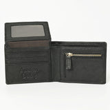 ADBGM395B Black Full-Grain Leather Bifold Wallet - American Darling