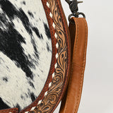 ADBG1315 Western Cowhide Saddle Bag - Tooled Leather Crossbody Purse